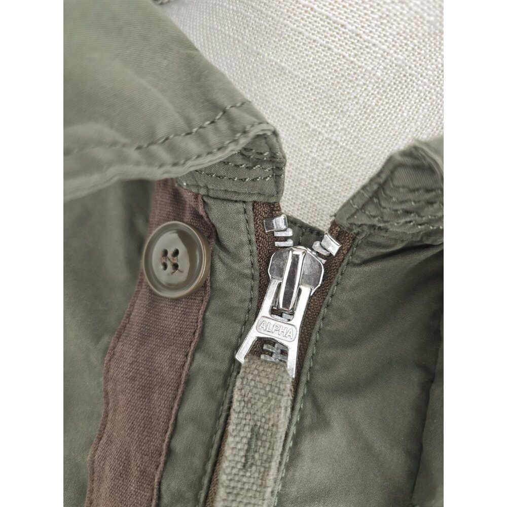 Alpha Industries Army Green Utility Jacket S Small Zip Up Hooded Military Cargo - Picture 10 of 12